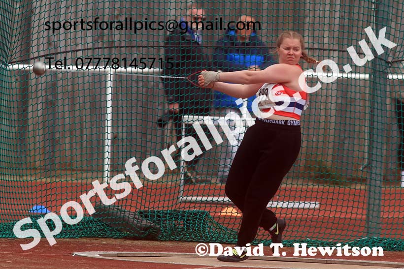 Womens Under-20s hammer, 2024 Northern Senior and Under-20s Track and Field Champs, Middlesbrough.  Photo: David T. Hewitson/Sports for All Pics